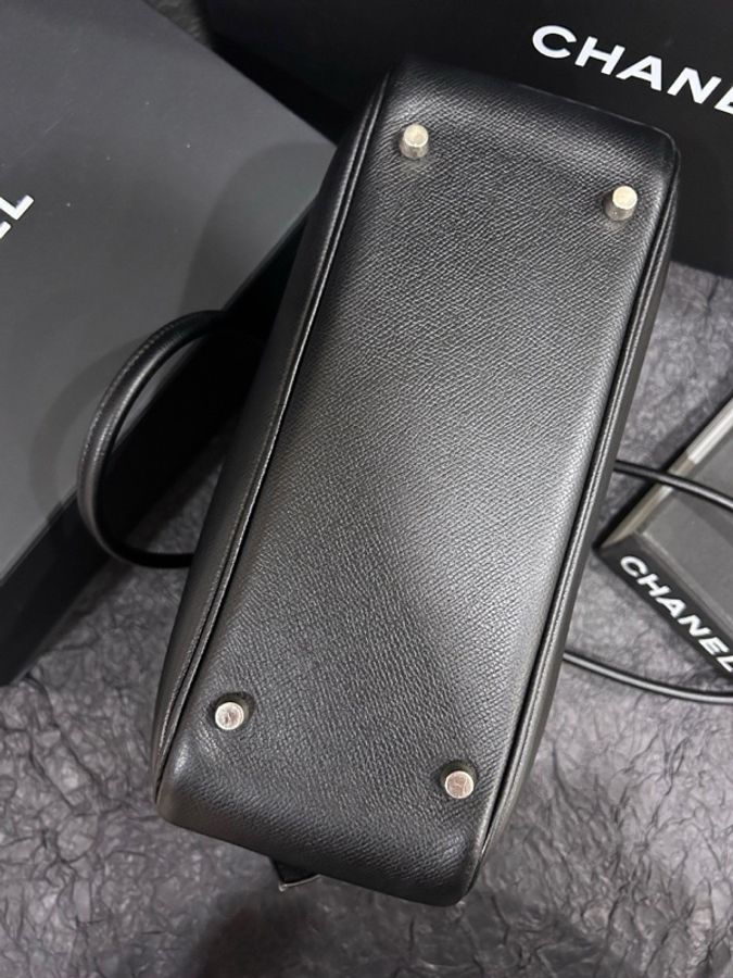 愛馬仕/Hermes 黑銀plume28 Epsom皮 手提包 框H-3