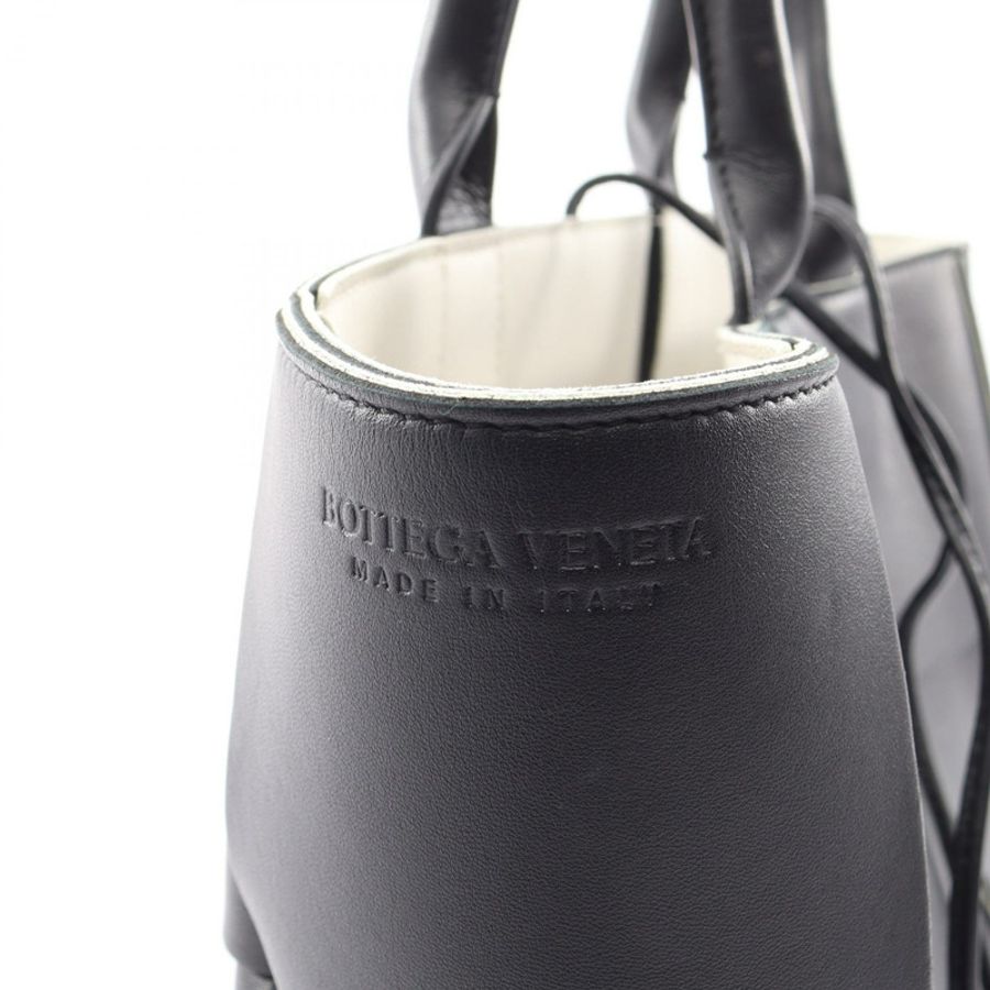 BOTTEGA VENETA Arco Maxi Intrecciato 手提包 652867 皮革 黑色 二手 女式-6
