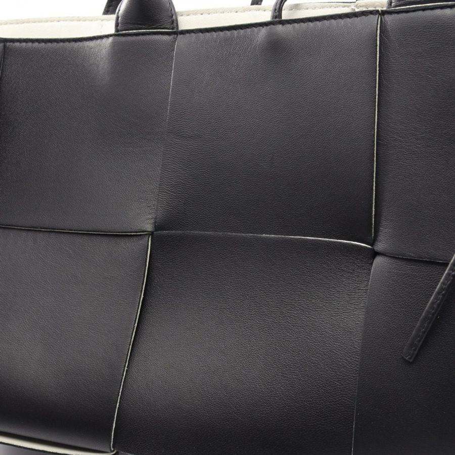 BOTTEGA VENETA Arco Maxi Intrecciato 手提包 652867 皮革 黑色 二手 女式-8