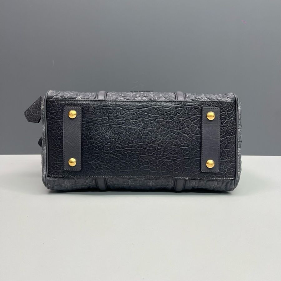 Louis Vuitton路易威登 Fall 灰色刺繡拼皮手提斜挎包 96新-4