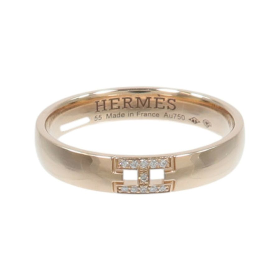 HERMES 18K玫瑰金Ever Herakles Ring鑽石戒指-1