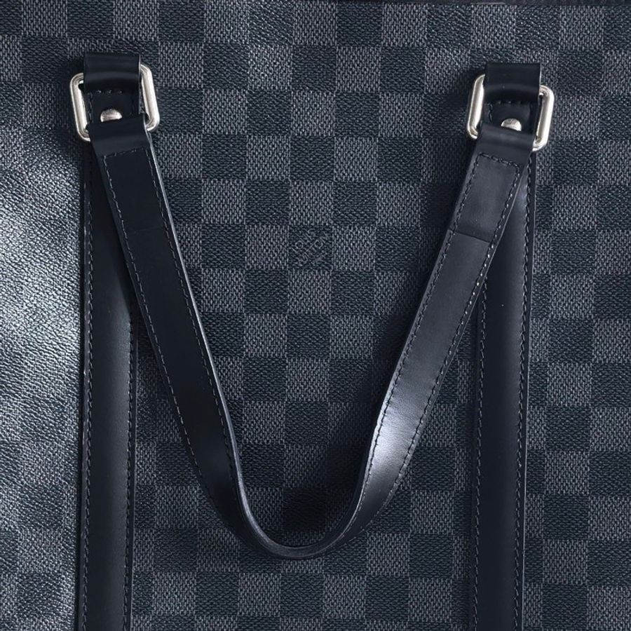 Louis Vuitton 路易威登Tadao 黑灰棋盤格帆布男士公文包手提單肩斜挎包 98新 黑色Damier Graphite配色 銀色五金 有肩帶 手提斜挎單肩 尺寸:37×11×36cm-9