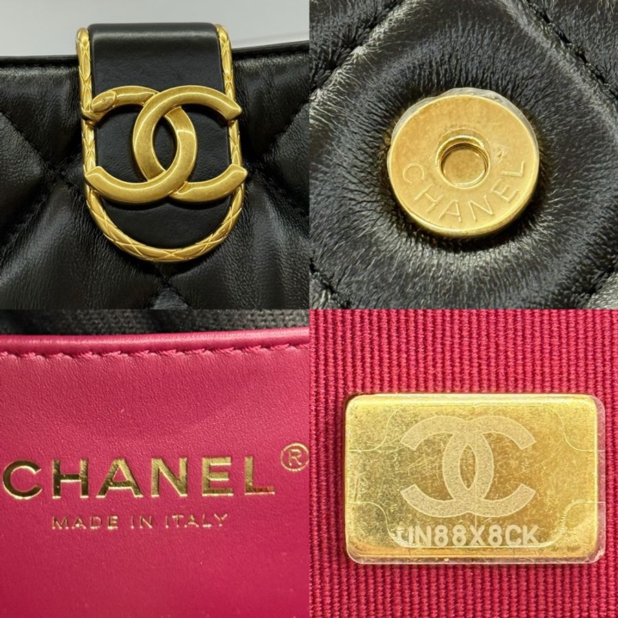 CHANEL 香奈兒 黑色羊皮手提斜背2WAY包 AS3475-7