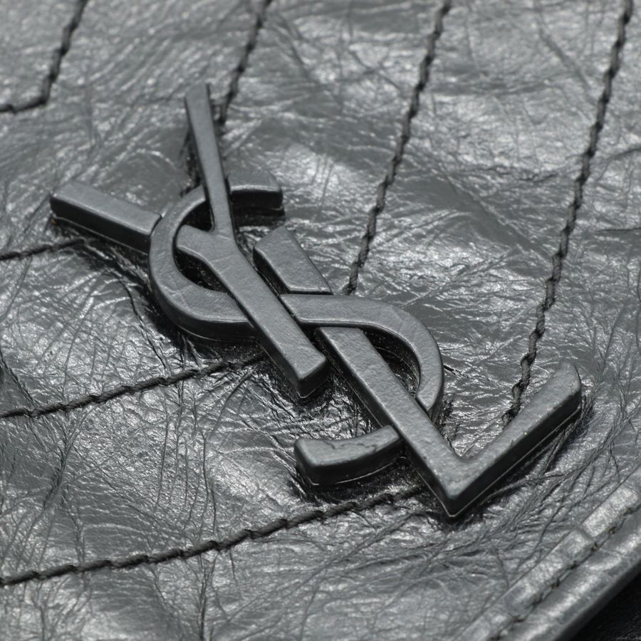 YSL 聖羅蘭 黑色 經典款 NIKI 中號 復古褶皺鏈條單肩包 斜背包 翻蓋包-14