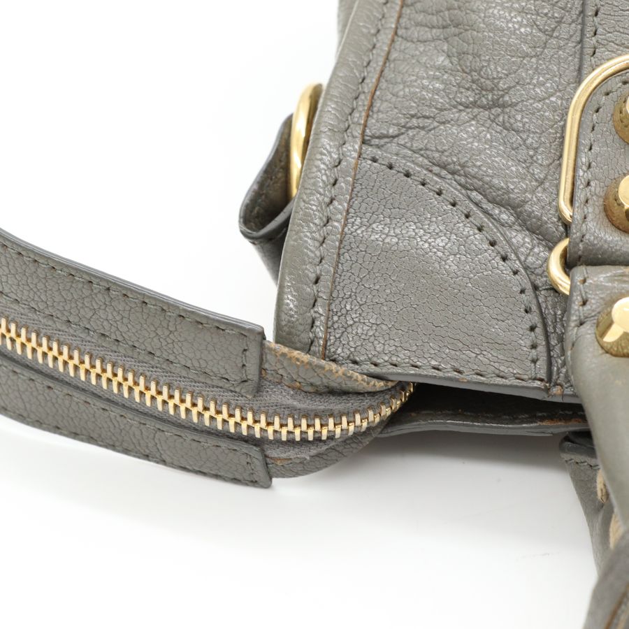 Balenciaga巴黎世家 經典Metallic Mini City金釦山羊皮機車包-9