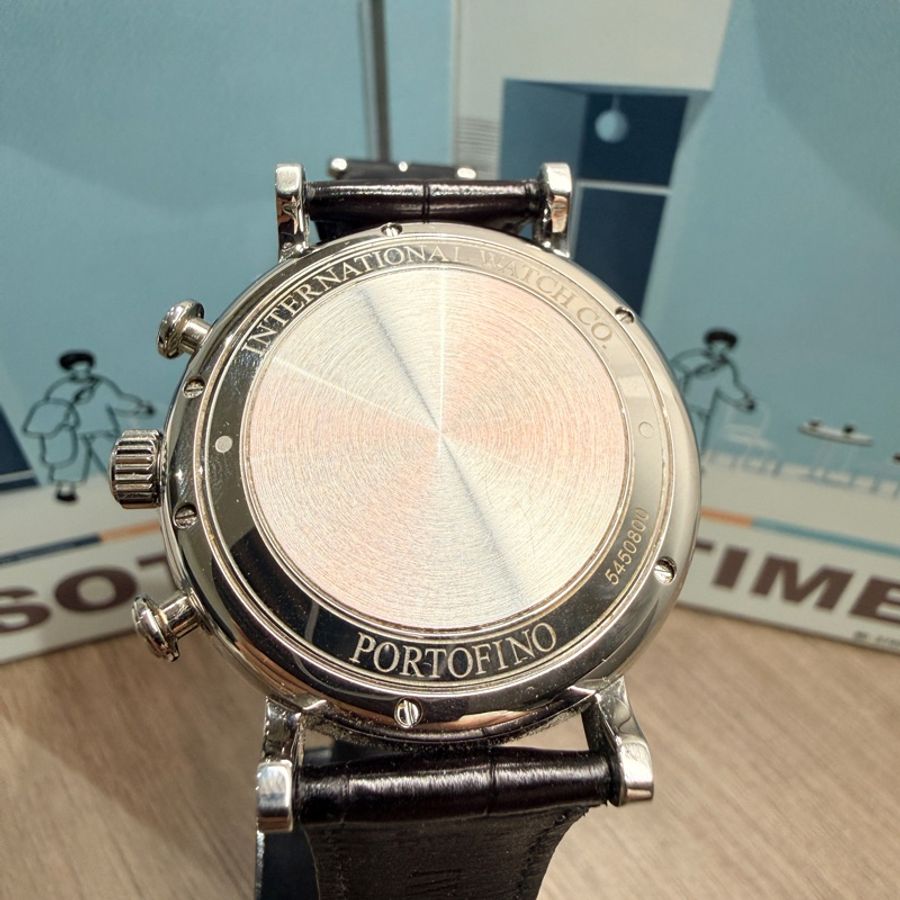 【極新】IWC 萬國錶 柏濤菲諾系列 計時腕錶 IW391008 黑色錶盤 鱷魚皮帶 經典正裝男錶-3