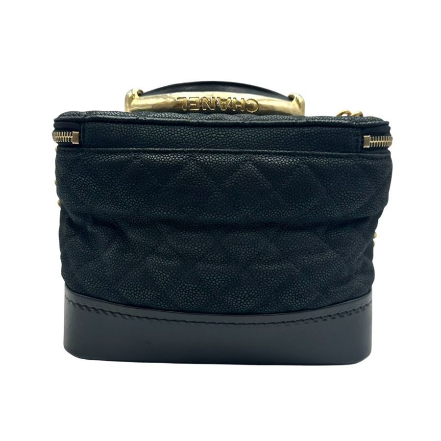【美收精品】CHANEL 黑色荔枝紋牛皮化妝包 C-766【隔月月中將轉賣至日本 上架期限30天】-2