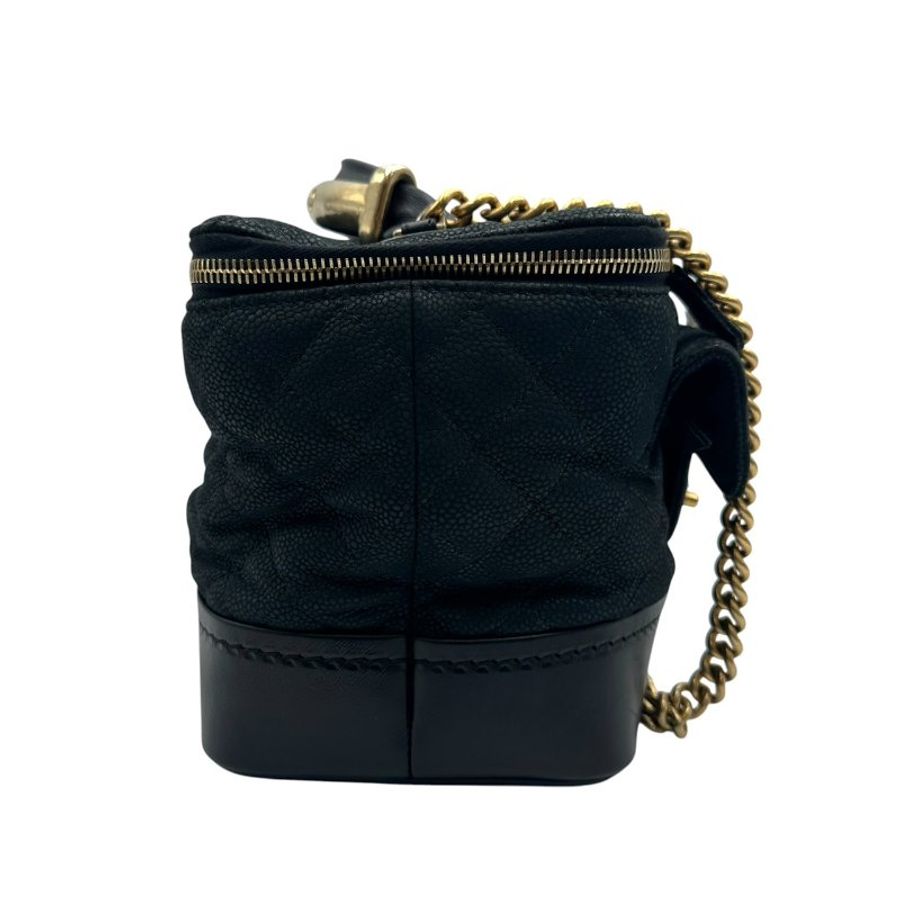 【美收精品】CHANEL 黑色荔枝紋牛皮化妝包 C-766【隔月月中將轉賣至日本 上架期限30天】-3