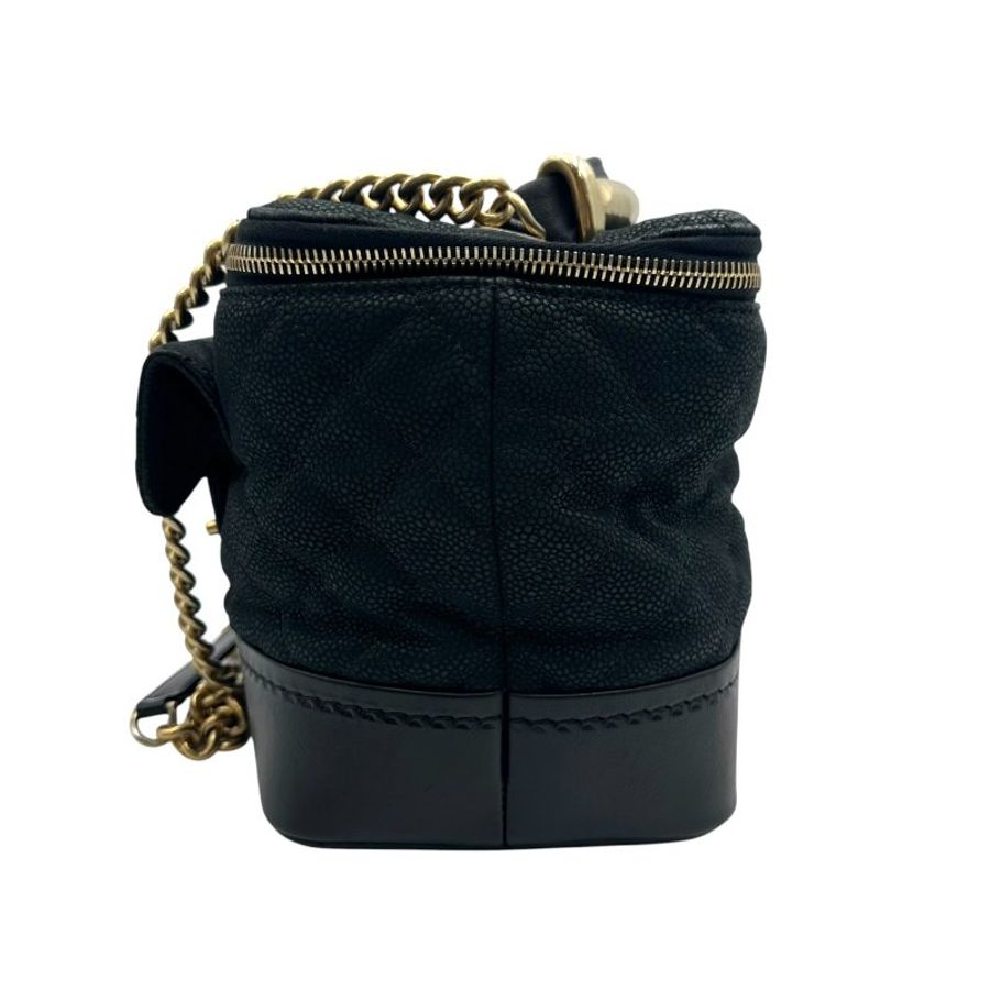 【美收精品】CHANEL 黑色荔枝紋牛皮化妝包 C-766【隔月月中將轉賣至日本 上架期限30天】-4
