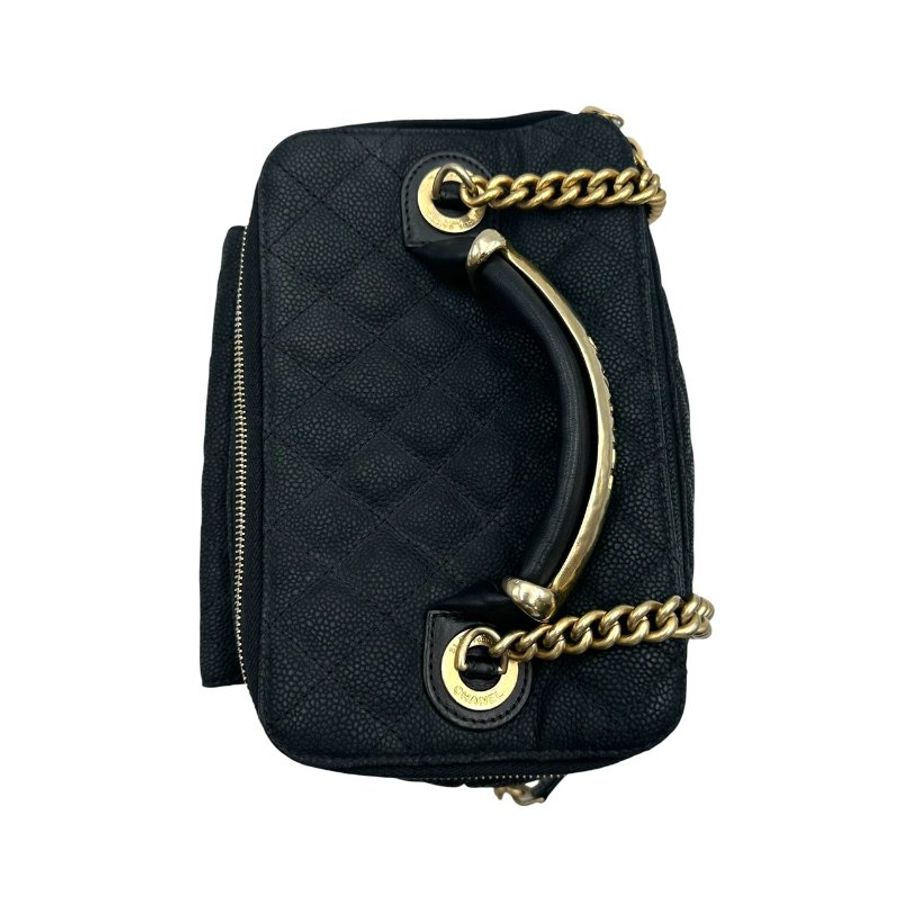 【美收精品】CHANEL 黑色荔枝紋牛皮化妝包 C-766【隔月月中將轉賣至日本 上架期限30天】-5