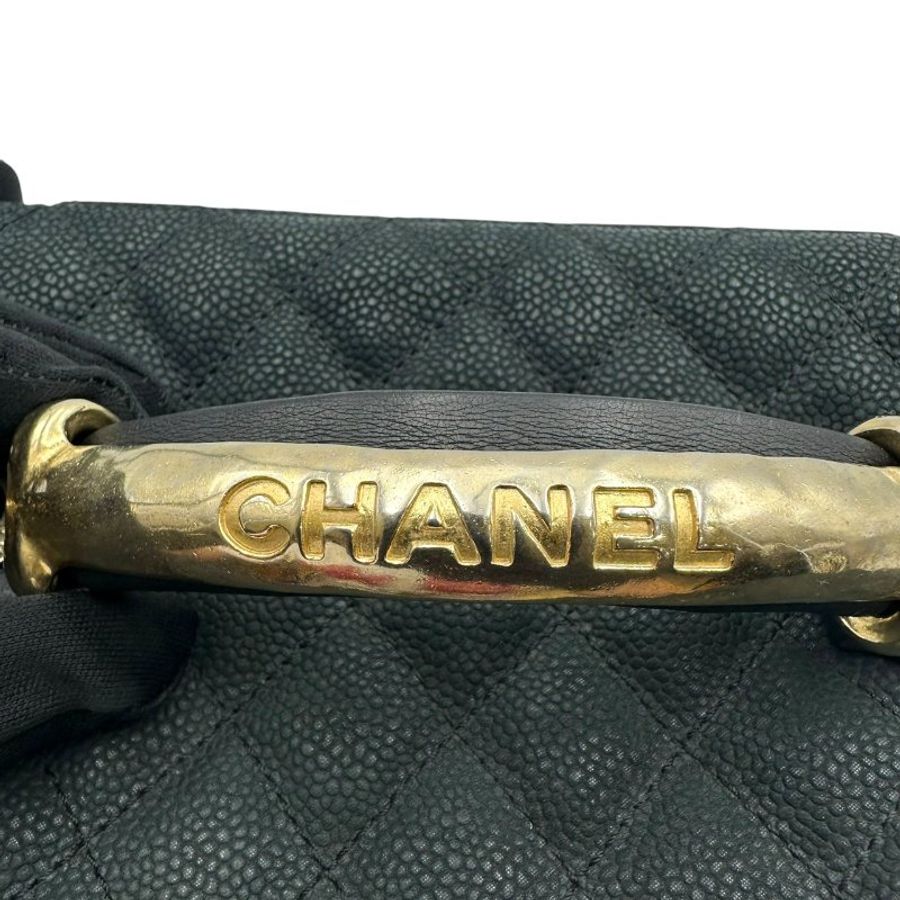 【美收精品】CHANEL 黑色荔枝紋牛皮化妝包 C-766【隔月月中將轉賣至日本 上架期限30天】-15