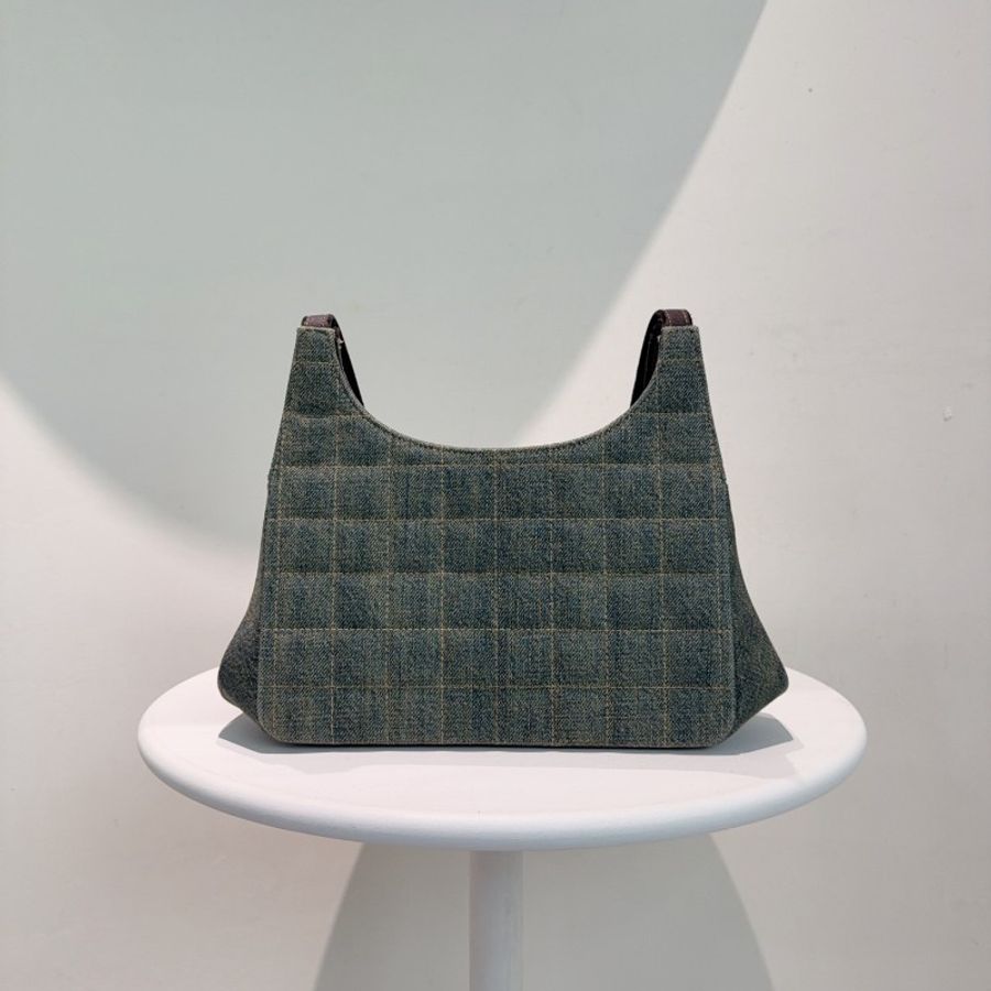 Chanel Vintage牛仔丹寧蛙口包 6開-3