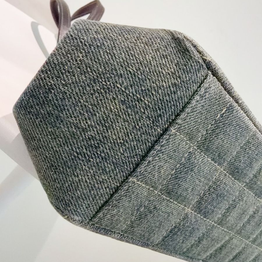 Chanel Vintage牛仔丹寧蛙口包 6開-5