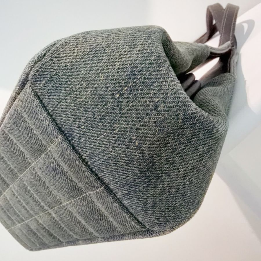 Chanel Vintage牛仔丹寧蛙口包 6開-6