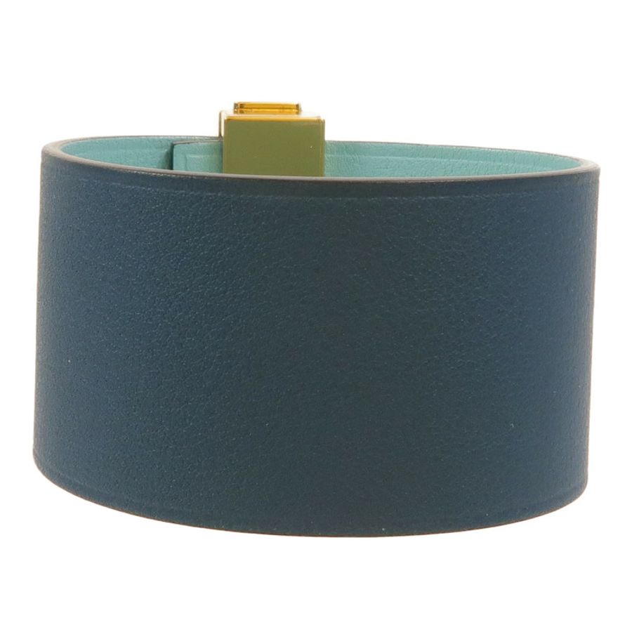 HERMES Swift皮革Collier de Chien PM手鐲Bleu Tie/Ciel-2