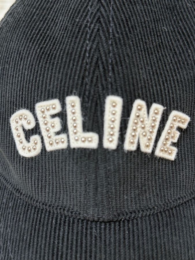 Celine 黑色棒球帽 卯釘字母-3