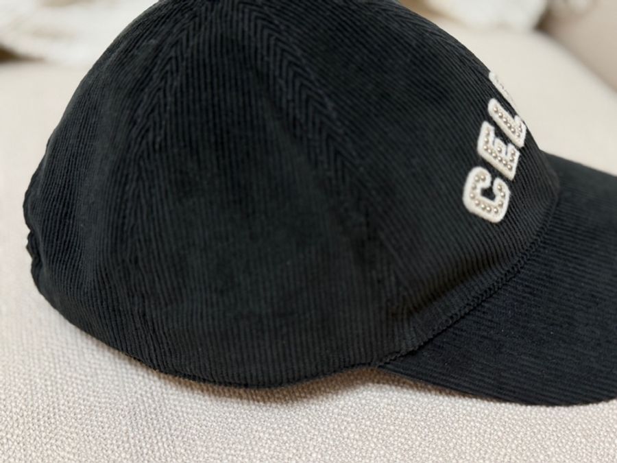 Celine 黑色棒球帽 卯釘字母-4
