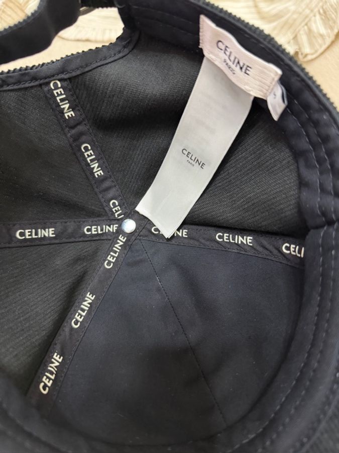 Celine 黑色棒球帽 卯釘字母-8
