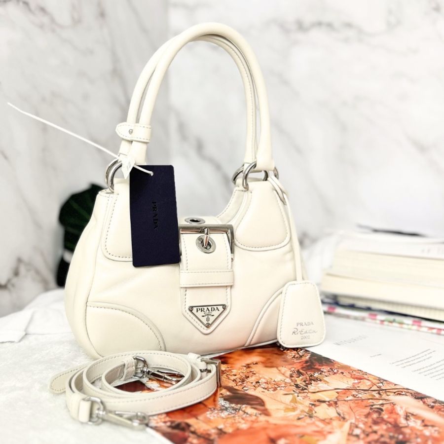 Prada Moon 軟墊納帕軟皮手袋 月亮包 Re-Edition 2010年-0