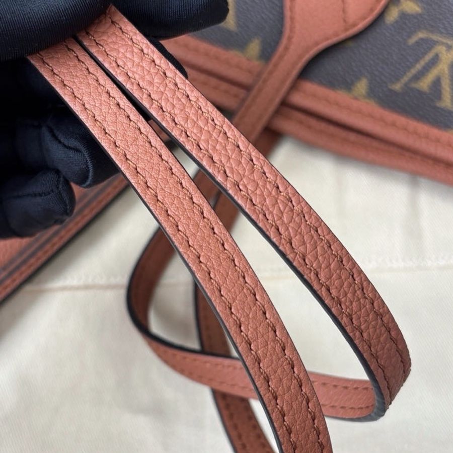 【全新品】Louis Vuitton 路易威登 LV 新款焦糖色雙面neverfull中號 芯片款托特包購物袋-7