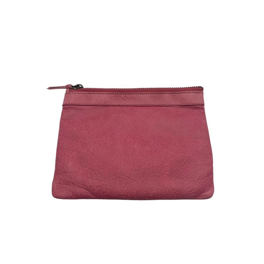 【美收精品】BALENCIAGA 粉紅色仿舊皮革機車風格手拿包 C-757【隔月月中將轉賣至日本 上架期限30天】-2