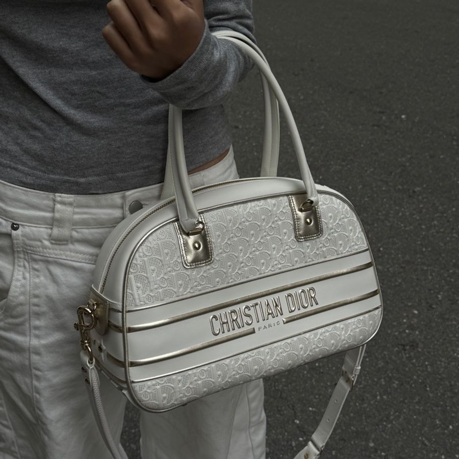 (超稀有!) Dior Bowling 壓紋老花 保齡球包 專櫃15.5萬-2