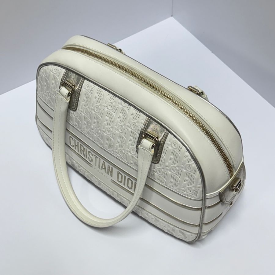 (超稀有!) Dior Bowling 壓紋老花 保齡球包 專櫃15.5萬-14