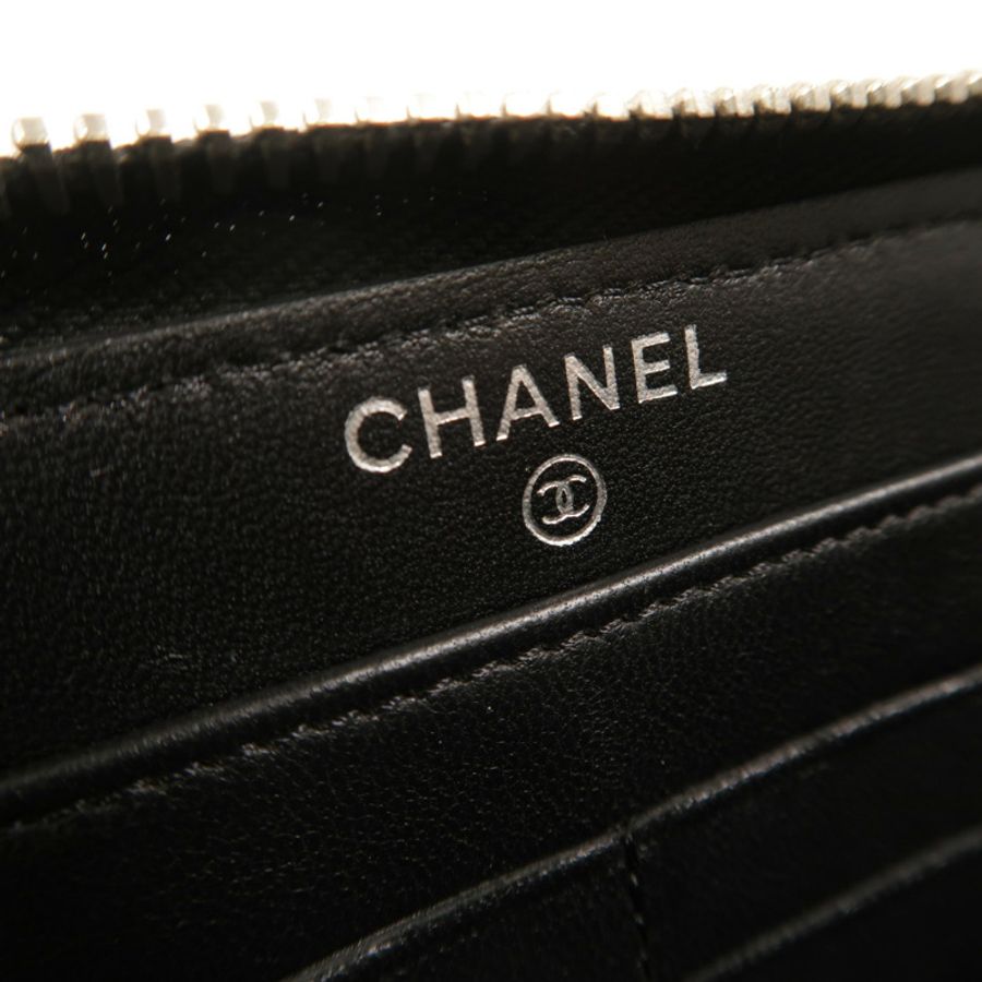 CHANEL 羊皮皮革Zipper Long Wallet長錢包-7