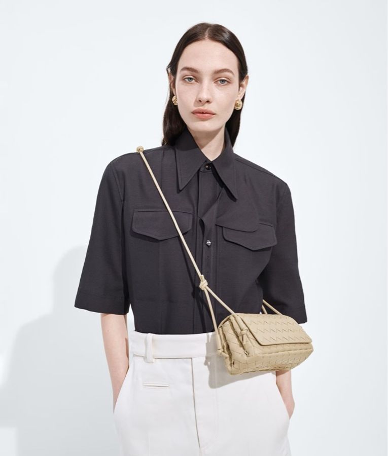 BOTTEGA VENETA Notturno編織包#Ecru亞麻色-7