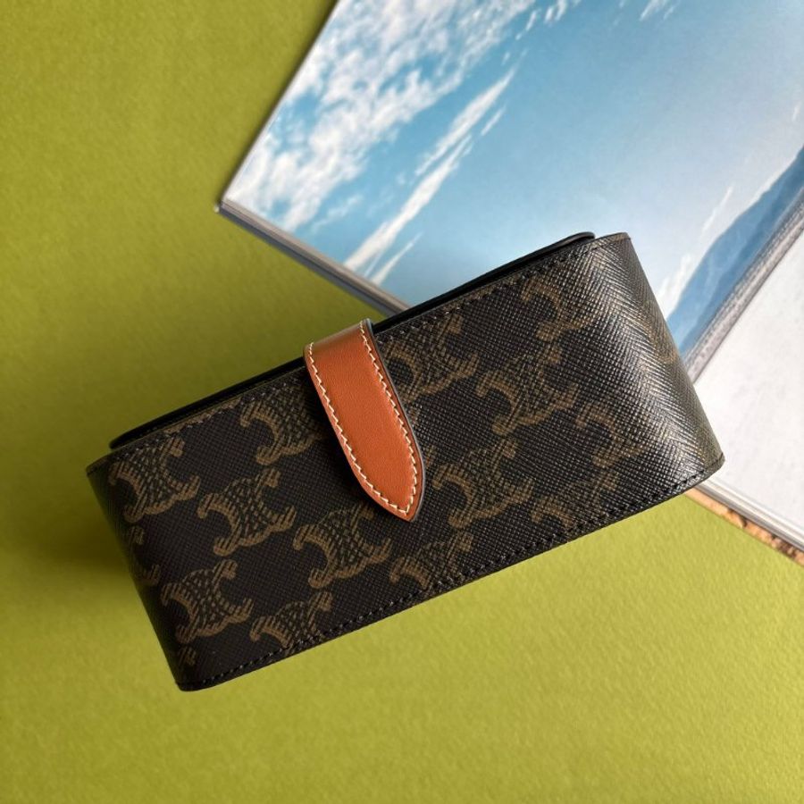 ::CELINE:: 經典標誌印花牛皮革 大型 珠寶盒 4M0382DIU 凱旋花紋珠寶盒 飾品收納-1