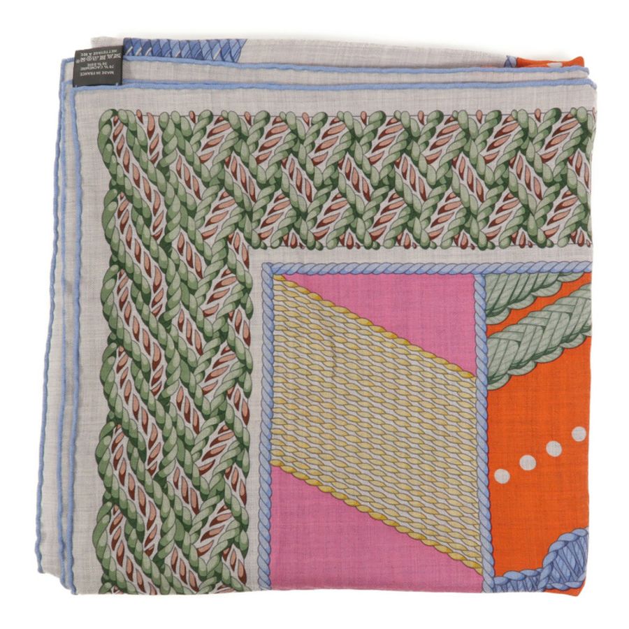 HERMES 絲質/羊絨Scarf 140x140絲巾-1