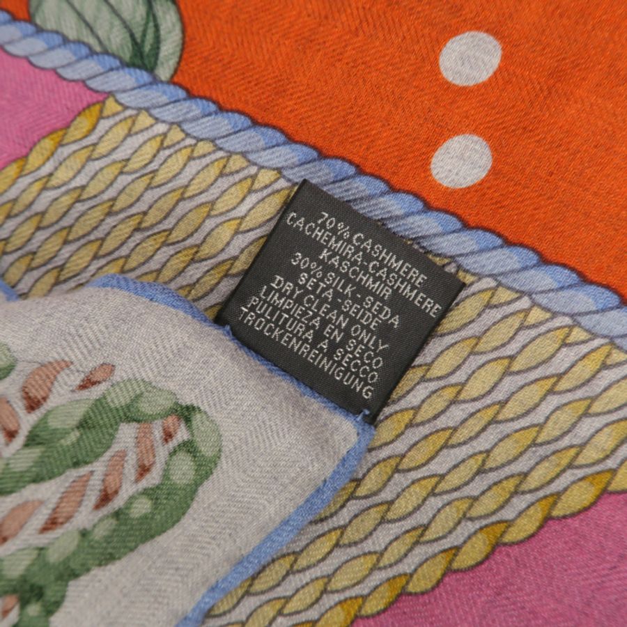 HERMES 絲質/羊絨Scarf 140x140絲巾-6