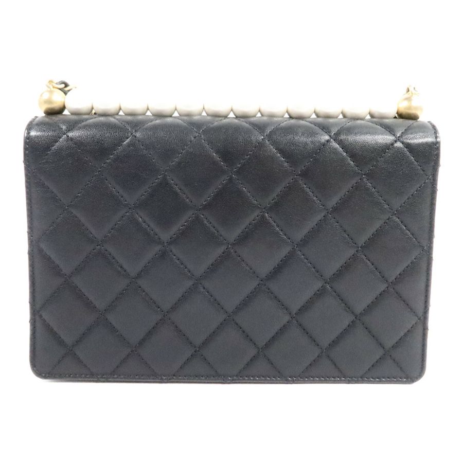 CHANEL 牛皮皮革Pearl Flap Bag鏈帶肩背袋-1