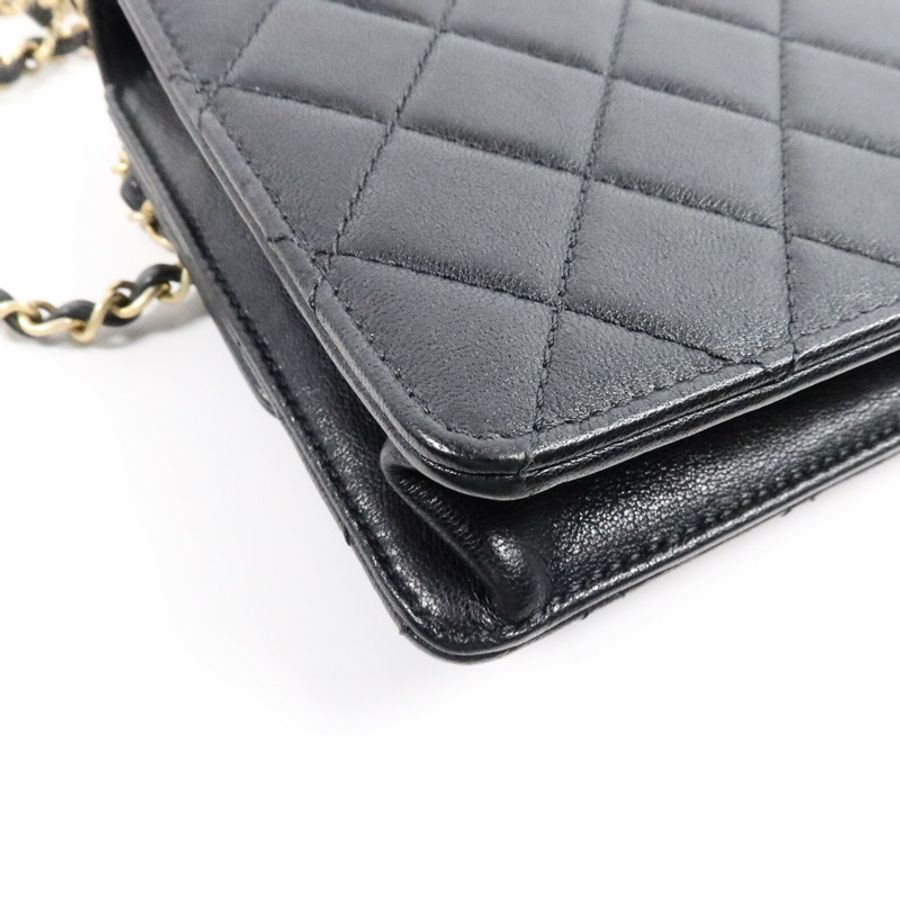 CHANEL 牛皮皮革Pearl Flap Bag鏈帶肩背袋-13