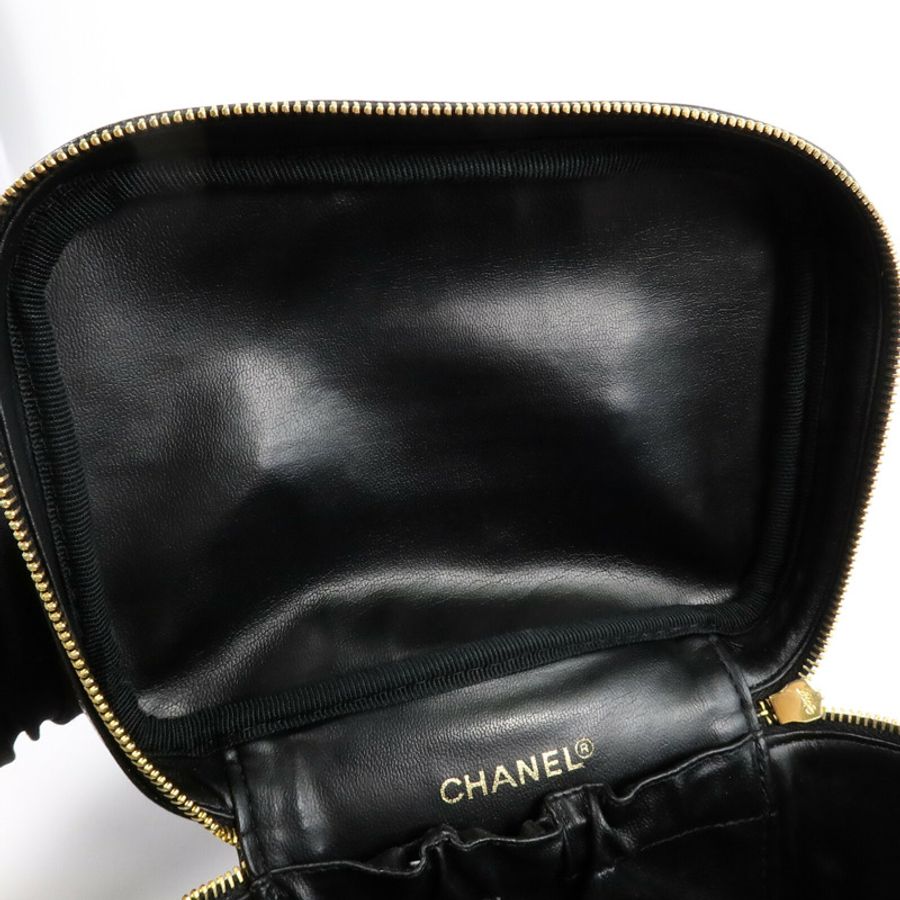 CHANEL 牛皮皮革Vintage Vanity手挽袋-13
