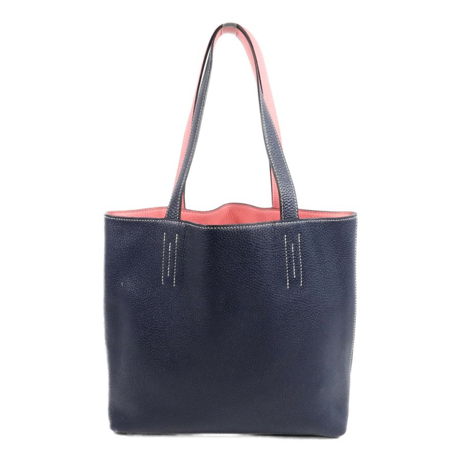 HERMES Clemence皮革Double Sens 28肩背袋/手挽袋Blue Nyui/Azalee-1