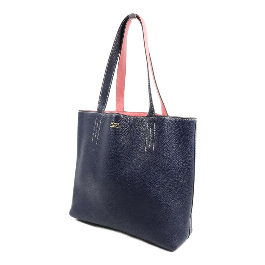HERMES Clemence皮革Double Sens 28肩背袋/手挽袋Blue Nyui/Azalee-2