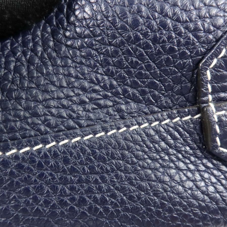 HERMES Clemence皮革Double Sens 28肩背袋/手挽袋Blue Nyui/Azalee-6