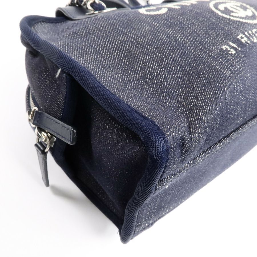 CHANEL 牛仔布Deauville Chain Tote手挽肩背兩用袋-11