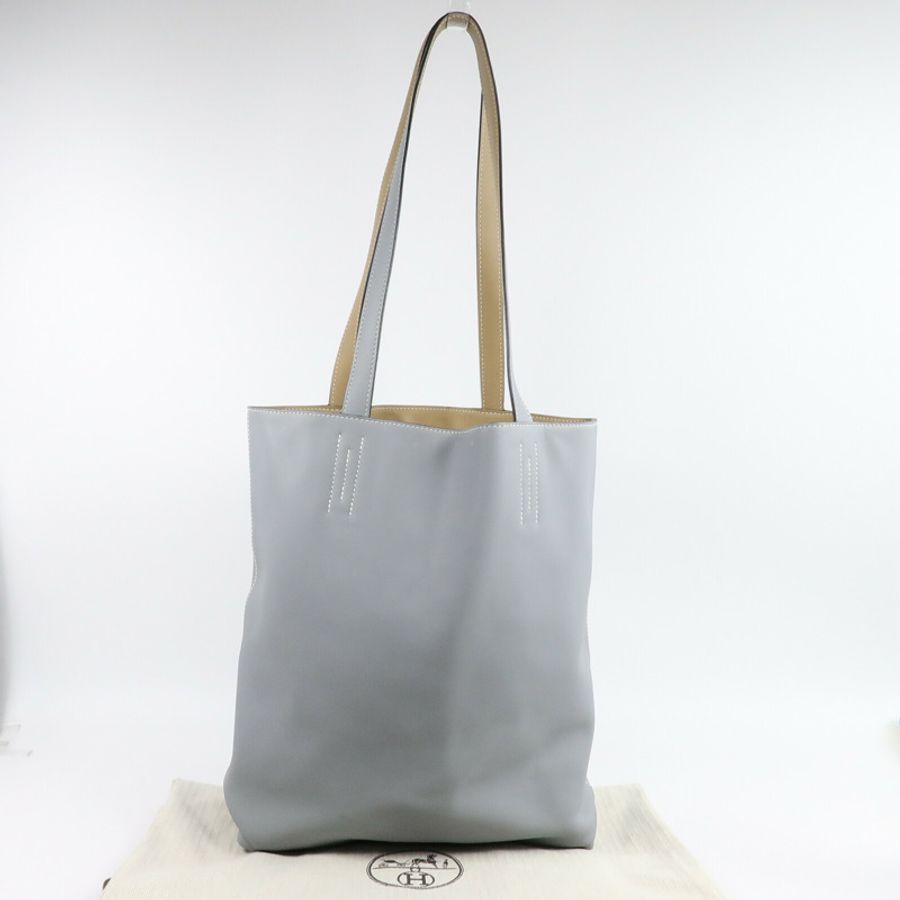 HERMES Swift皮革Double Sens 28肩背袋/手挽袋Gris Pantin/Poussier-7