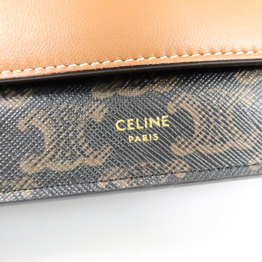 CELINE 塗層帆布Duo Wallet On Strap肩背袋-6