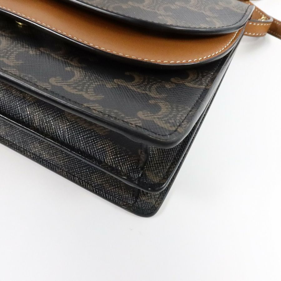 CELINE 塗層帆布Duo Wallet On Strap肩背袋-10