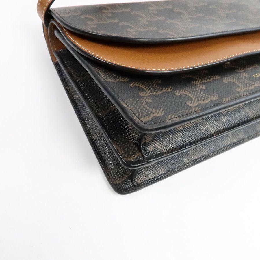 CELINE 塗層帆布Duo Wallet On Strap肩背袋-11