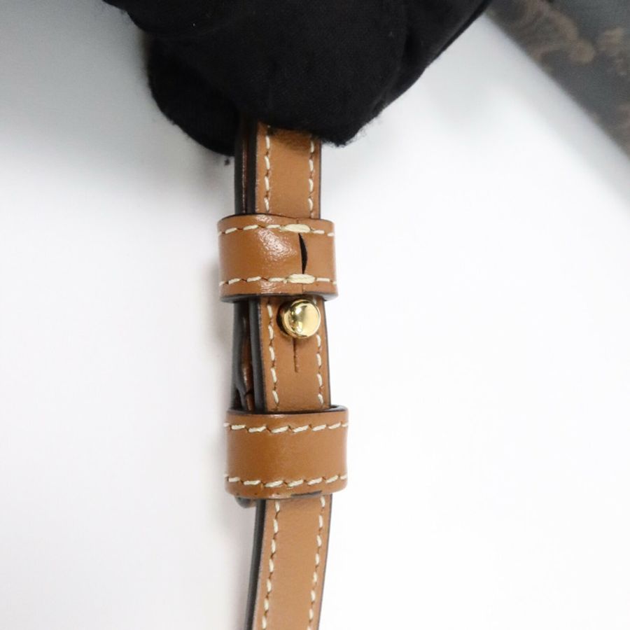 CELINE 塗層帆布Duo Wallet On Strap肩背袋-14