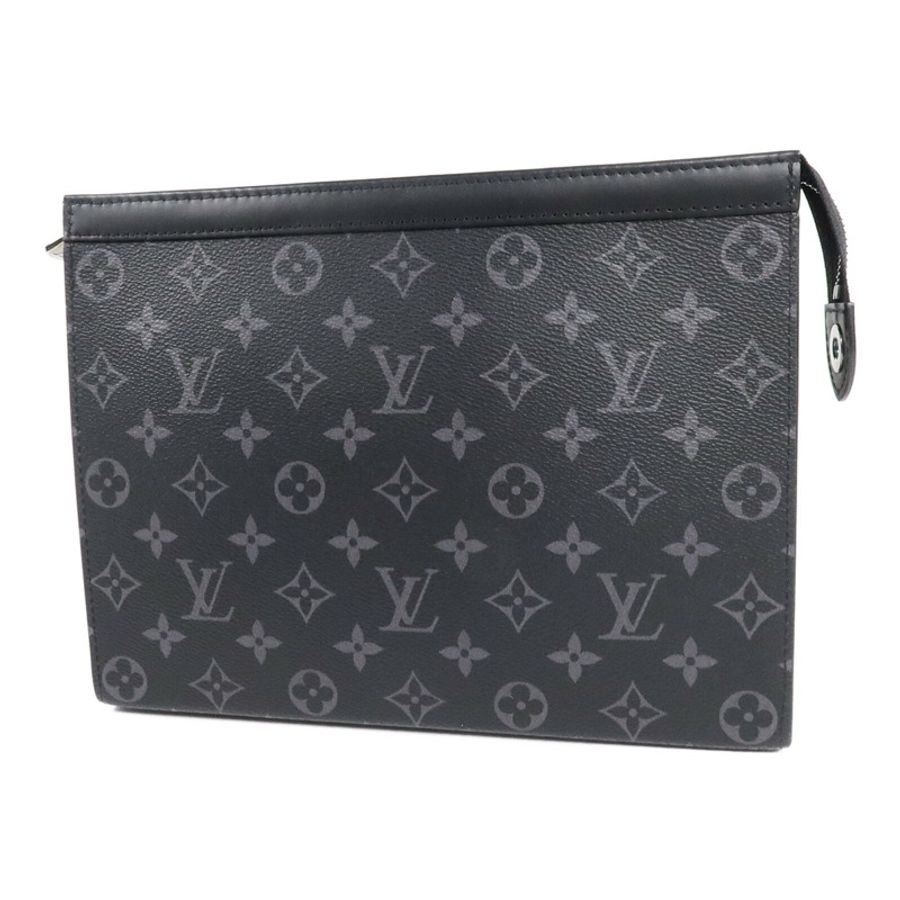 LOUIS VUITTON Monogram Eclipse Pochette Voyage MM銀扣手拿包-2