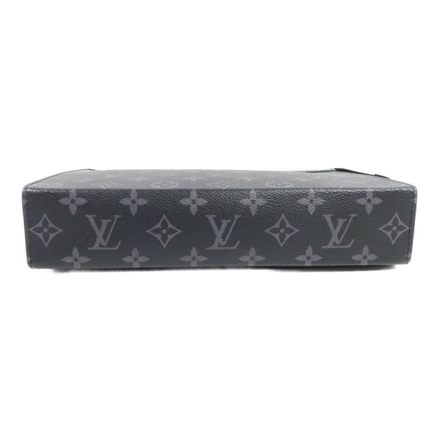 LOUIS VUITTON Monogram Eclipse Pochette Voyage MM銀扣手拿包-3