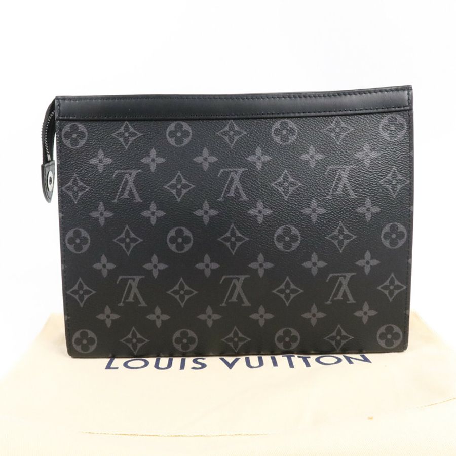 LOUIS VUITTON Monogram Eclipse Pochette Voyage MM銀扣手拿包-7