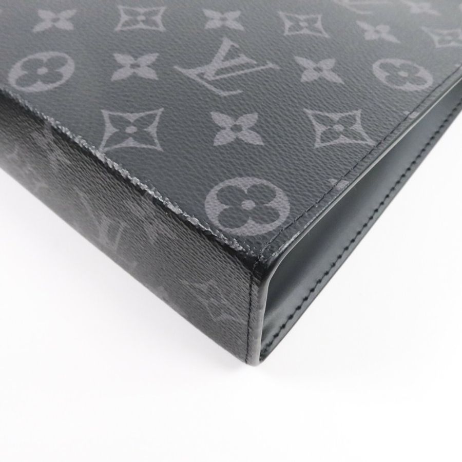 LOUIS VUITTON Monogram Eclipse Pochette Voyage MM銀扣手拿包-8