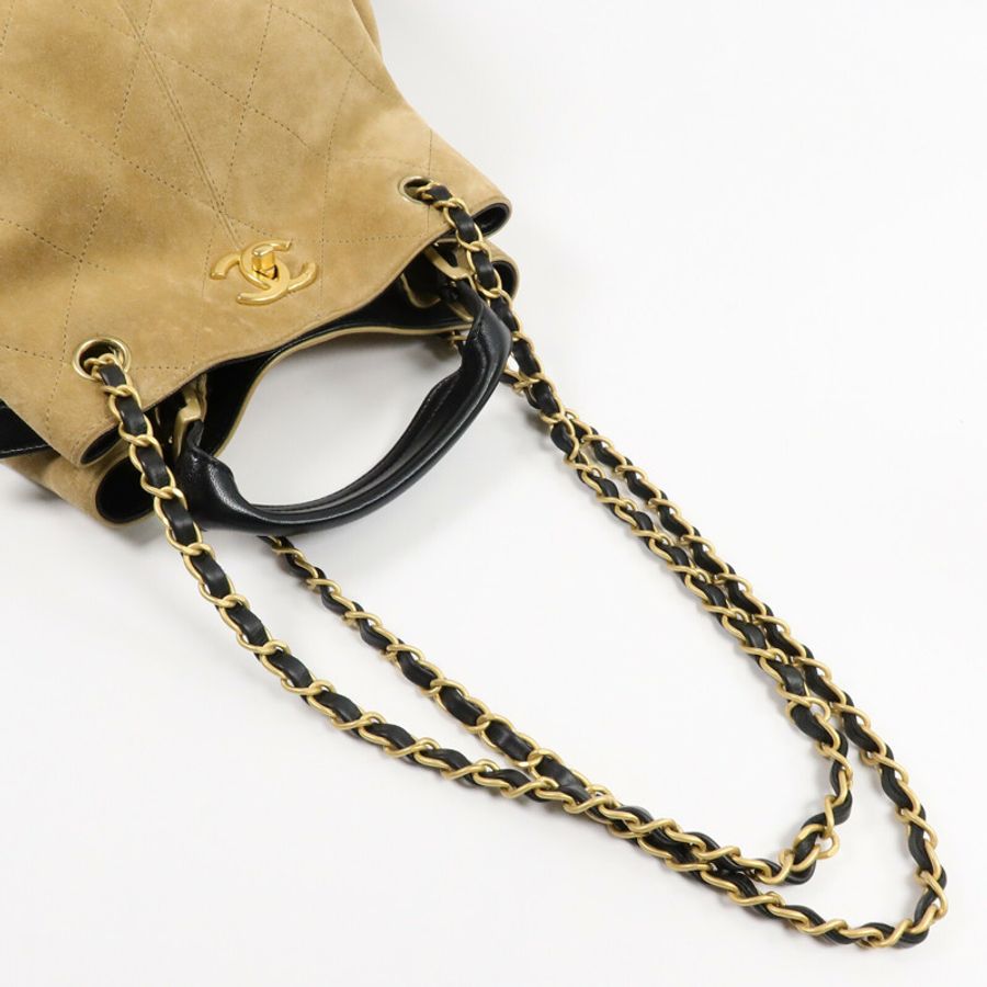 CHANEL 麂皮皮革25A Suede Hobo手挽肩背兩用袋-8