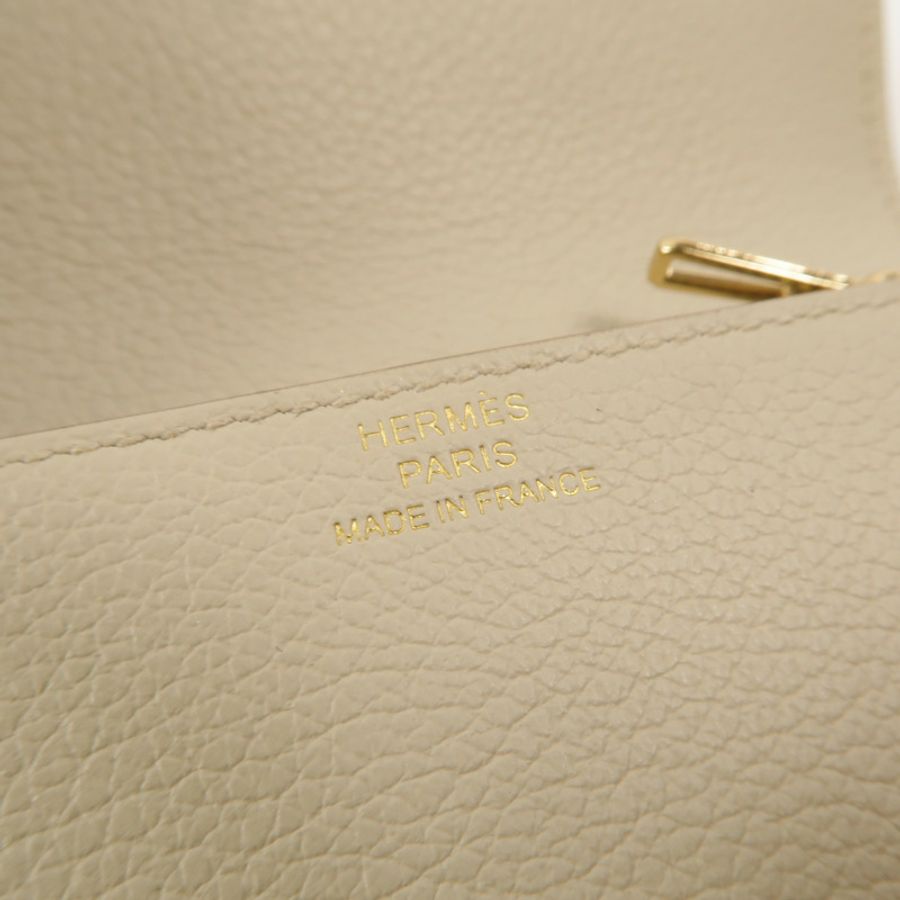 HERMES Evercolor皮革Roulis Slim手拿包Beton-7